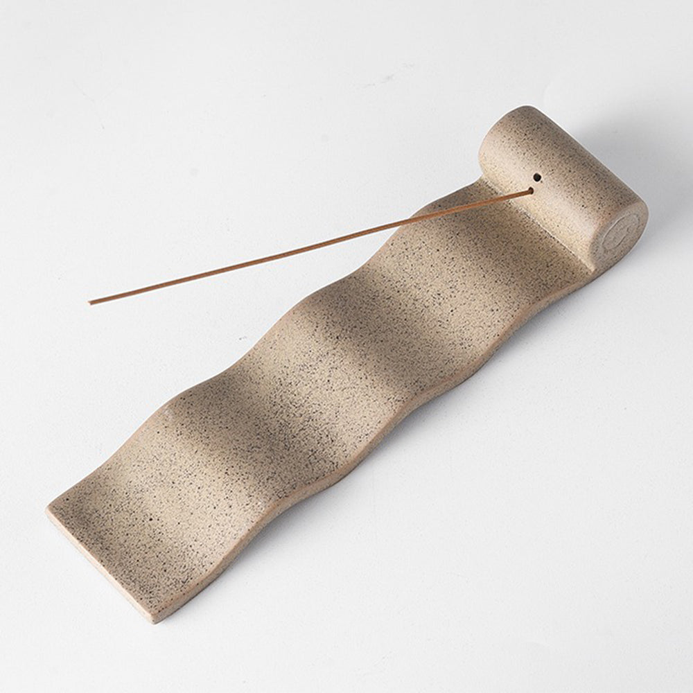Serene Wave Clay Incense Holder