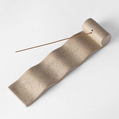 Serene Wave Clay Incense Holder