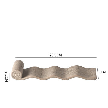 Serene Wave Clay Incense Holder