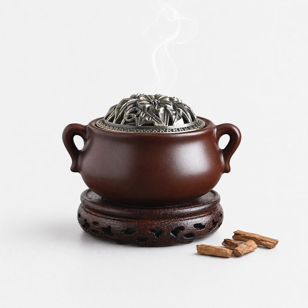 Dark Brown Ceramic Electric Incense Burner