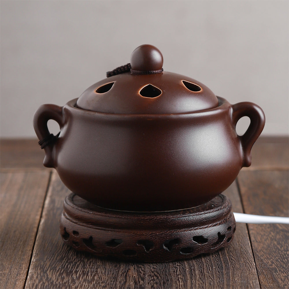 Dark Brown Ceramic Electric Incense Burner