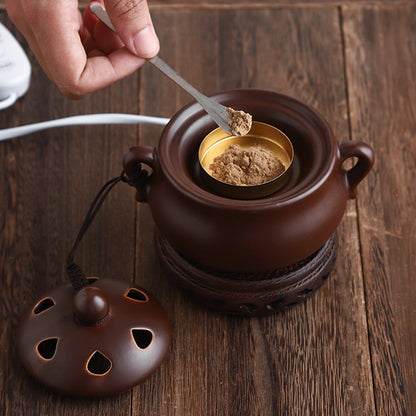 Dark Brown Ceramic Electric Incense Burner