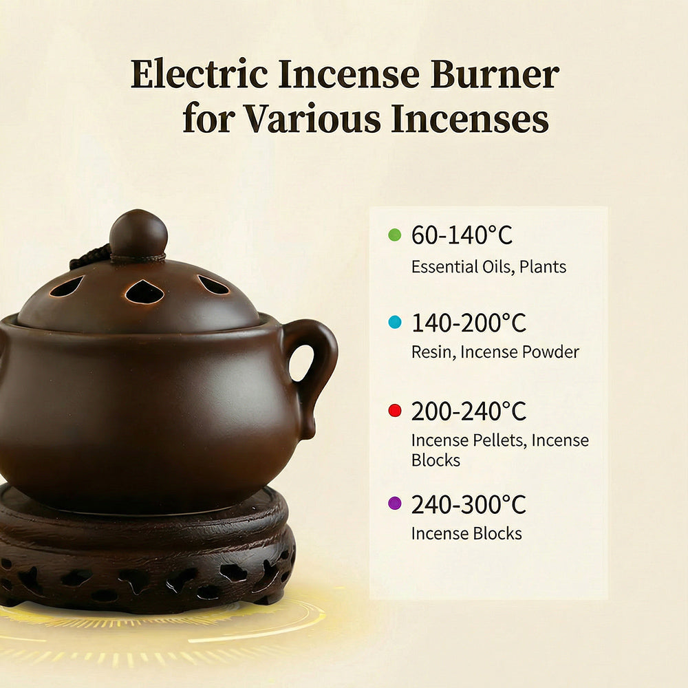 Dark Brown Ceramic Electric Incense Burner