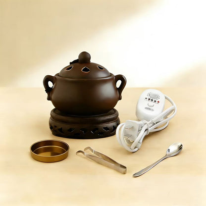Dark Brown Ceramic Electric Incense Burner