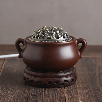 Dark Brown Ceramic Electric Incense Burner