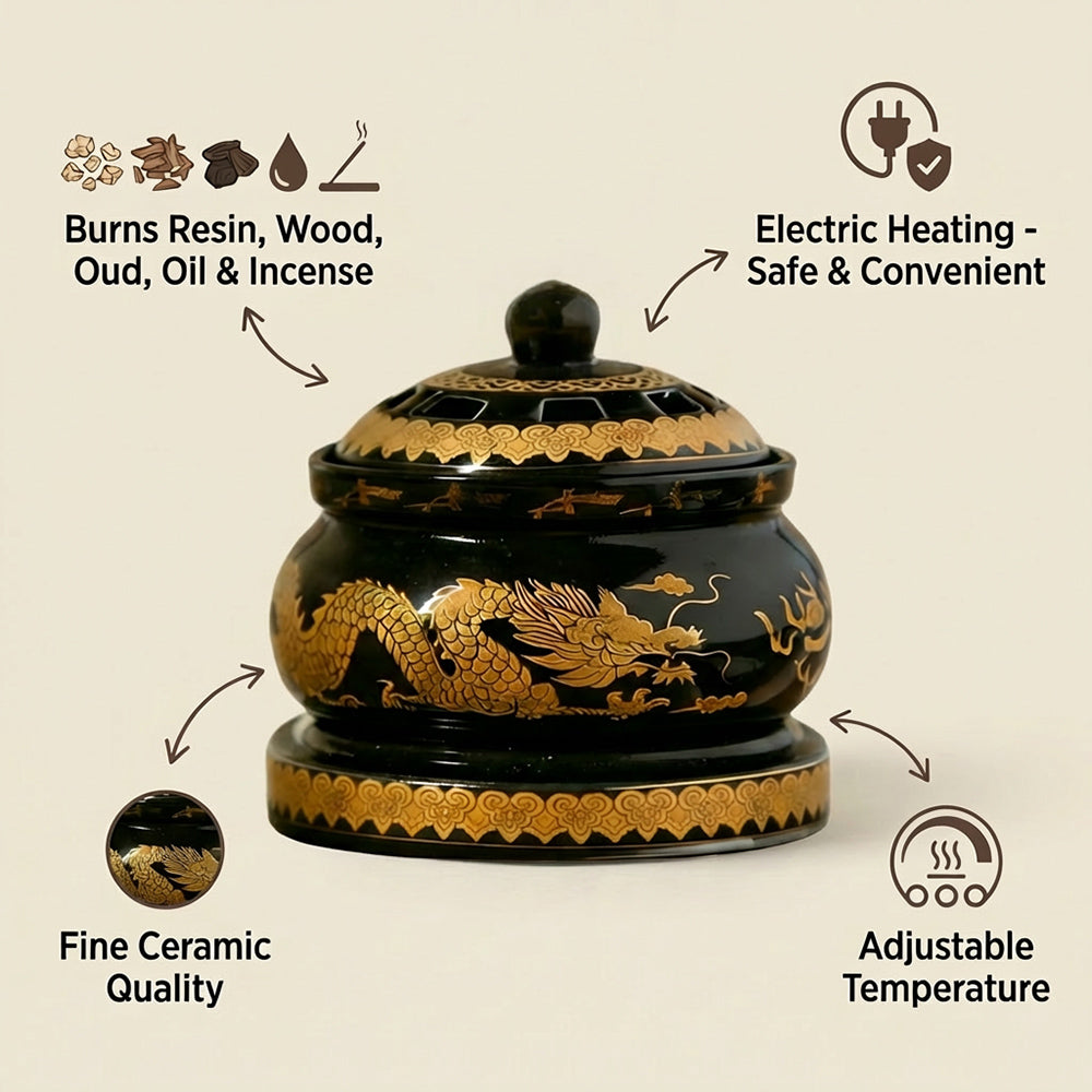 Dragon Ceramic Electric Incense Burner