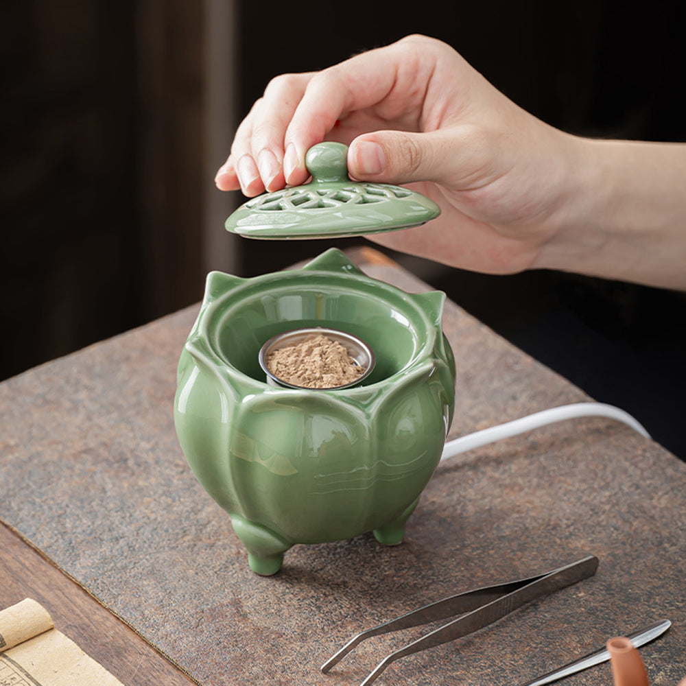 Lotus Ceramic Electric Incense Burner