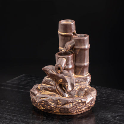 Ceramic Bamboo Waterfall Incense Burner
