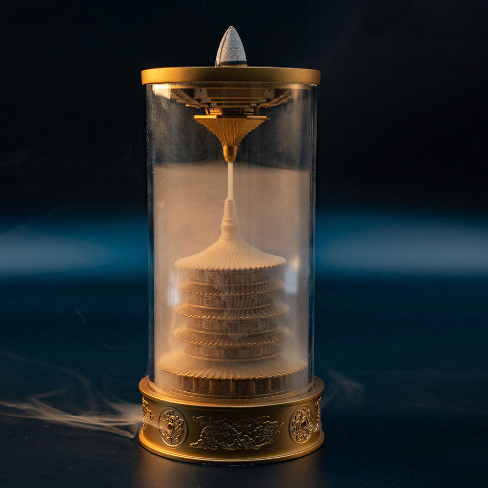 Brass Pagoda Waterfall Incense Burner