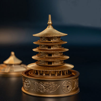Brass Pagoda Waterfall Incense Burner