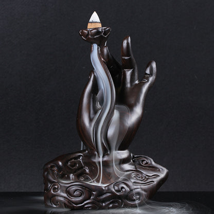 Ebony Buddha Hand Waterfall Burner