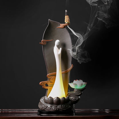Zen Leaf Lighted Backflow Incense Burner