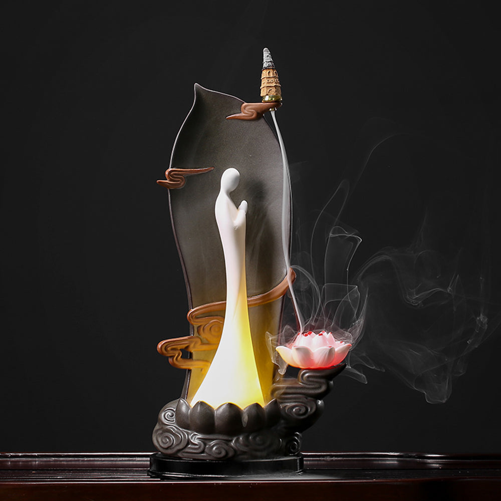 Zen Leaf Lighted Backflow Incense Burner