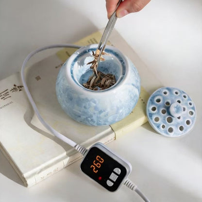 Crystal Glaze Lotus Electrical Incense Burner