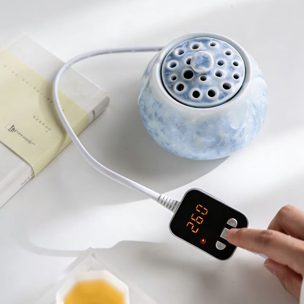 Crystal Glaze Lotus Electrical Incense Burner