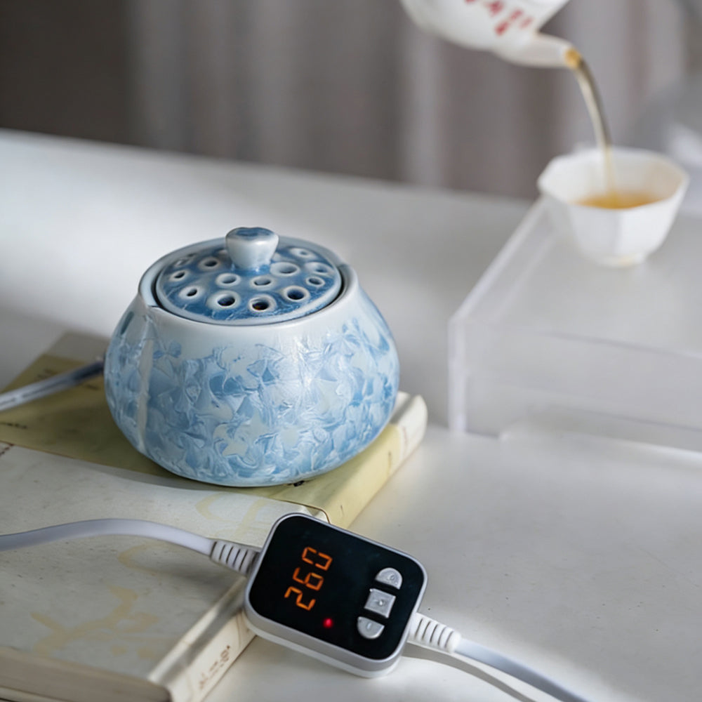 Crystal Glaze Lotus Electrical Incense Burner