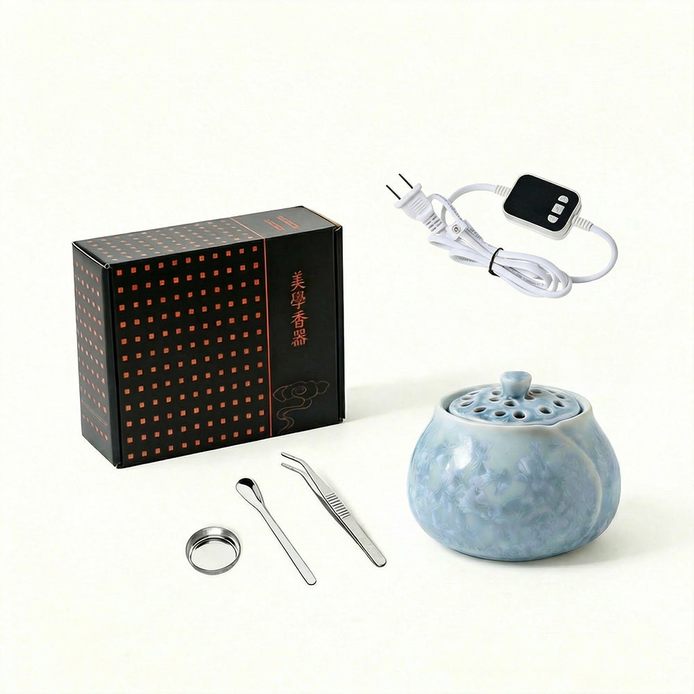 Crystal Glaze Lotus Electrical Incense Burner
