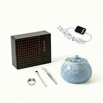 Crystal Glaze Lotus Electrical Incense Burner