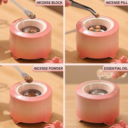 Pink Kiln-fired Ceramic Electric Incense Burner
