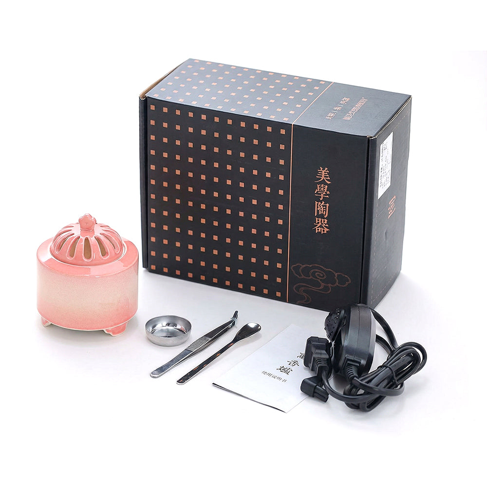 Pink Kiln-fired Ceramic Electric Incense Burner