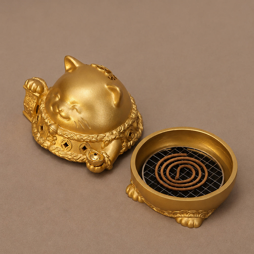 Lucky Cat Incense Burner