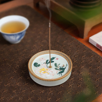 Hand-Painted Ceramic Incense Holder