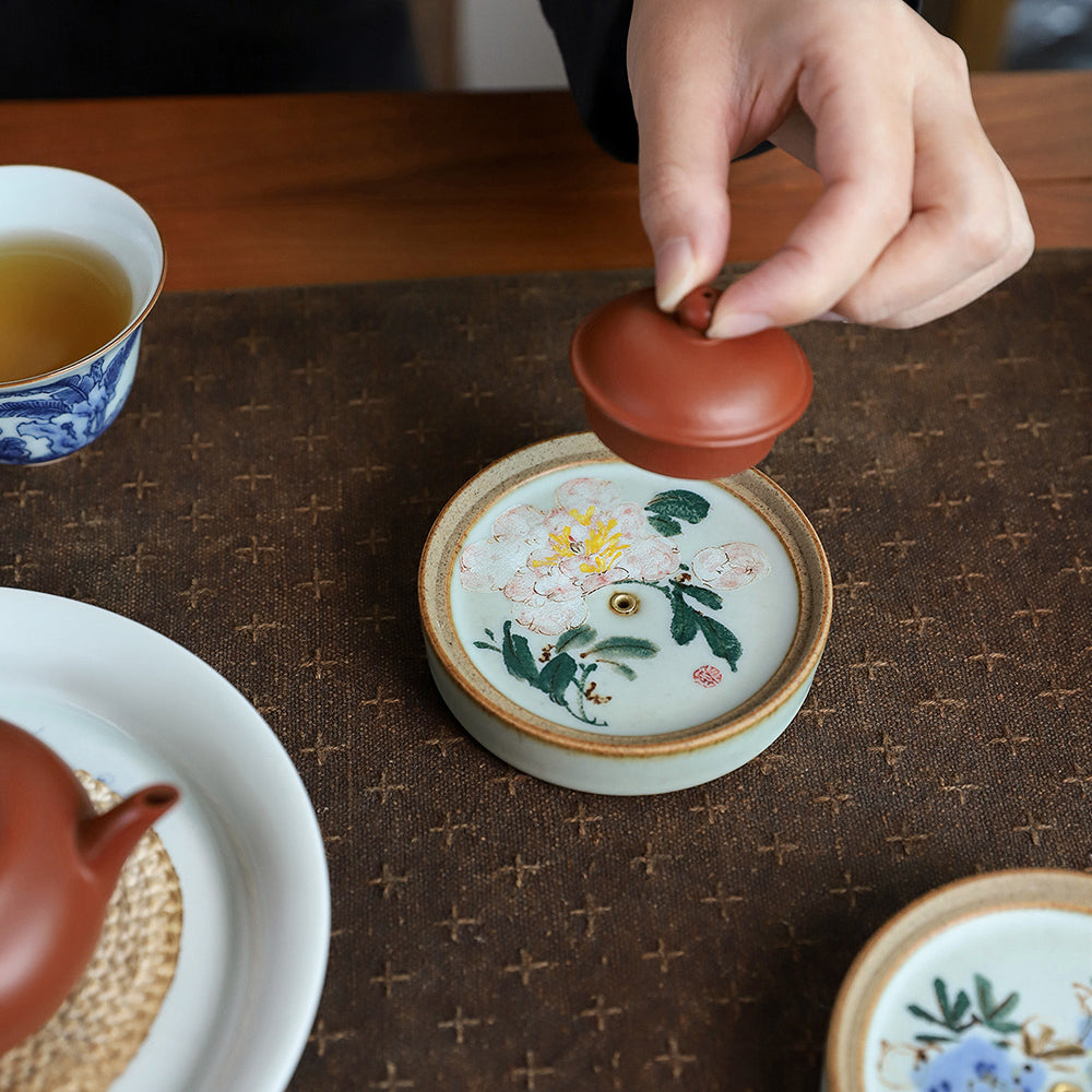 Hand-Painted Ceramic Incense Holder