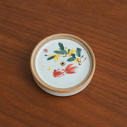 Hand-Painted Ceramic Incense Holder