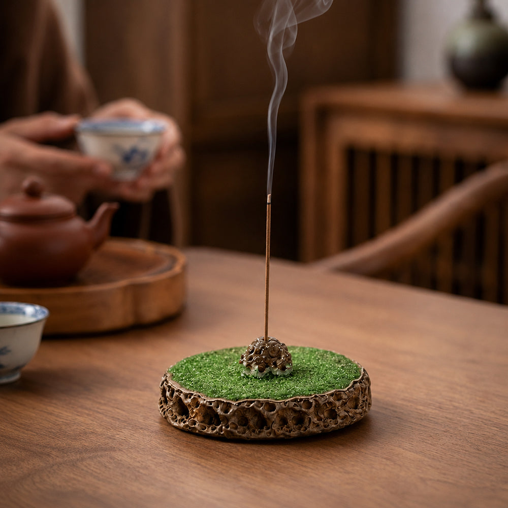 Green Glaze Incense Holder