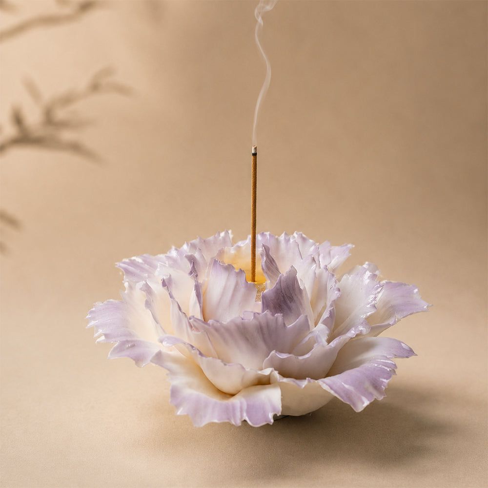 Handmade Flower Ceramic Incense Holder
