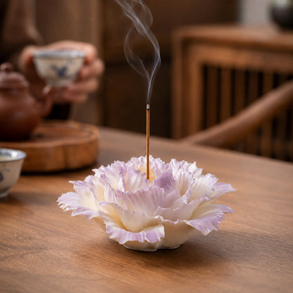 Handmade Flower Ceramic Incense Holder