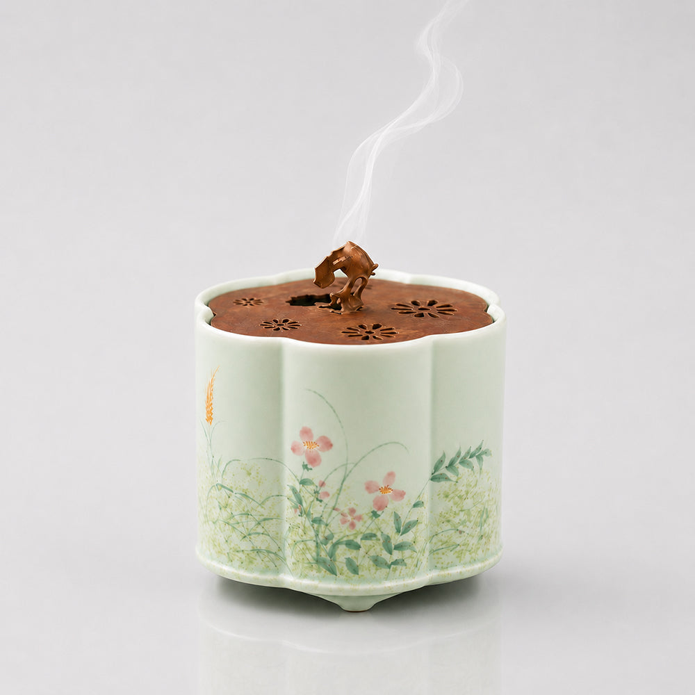 Hand-Painted Plum Blossom Chinese Incense Burner
