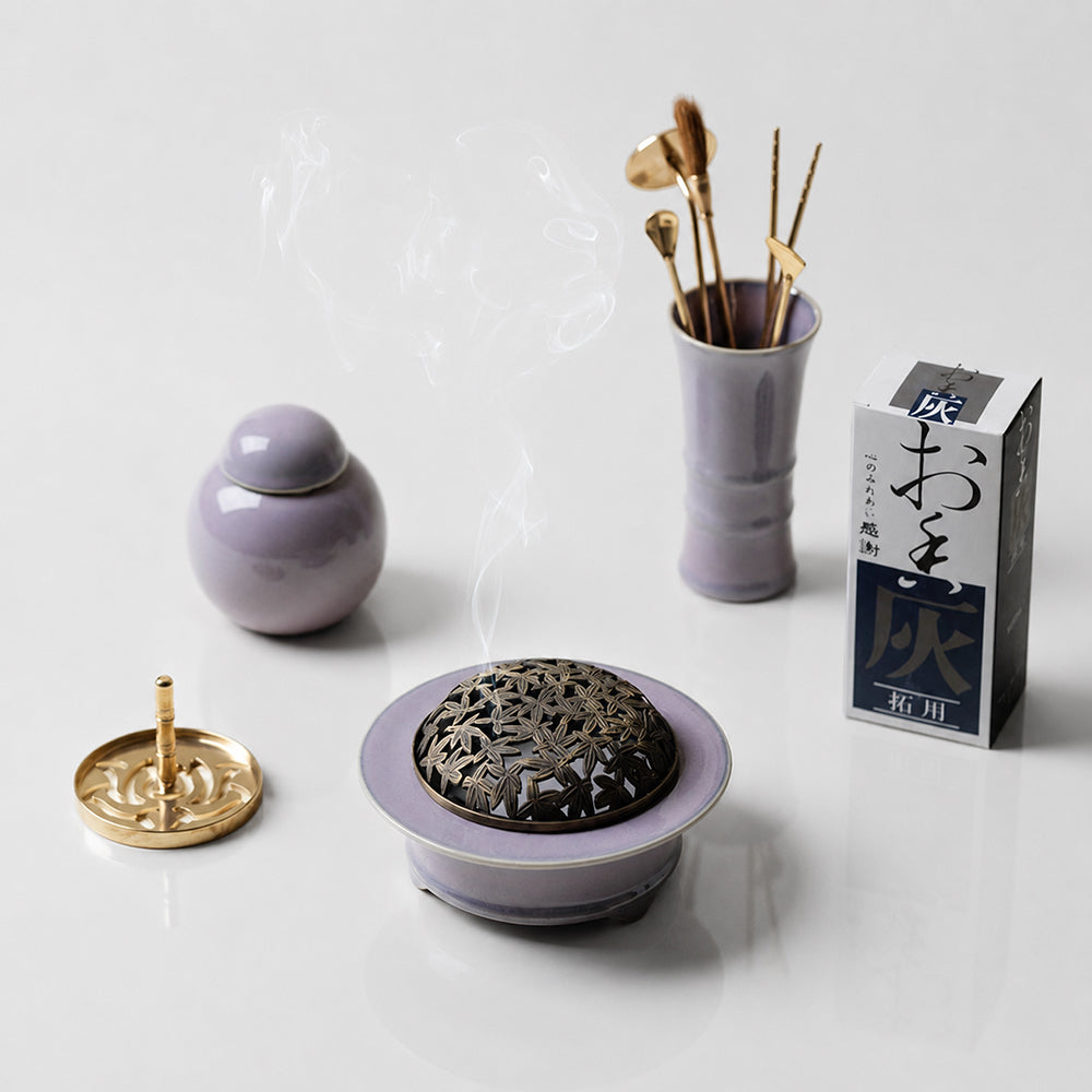 Purple Ceramic Powder Incense Burner Kit