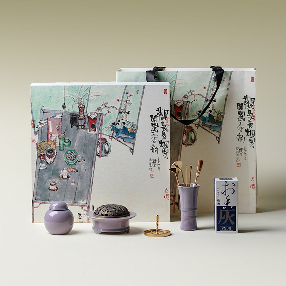 Purple Ceramic Powder Incense Burner Kit