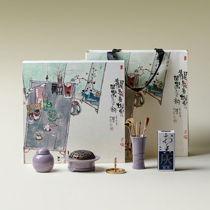 Purple Ceramic Powder Incense Burner Kit