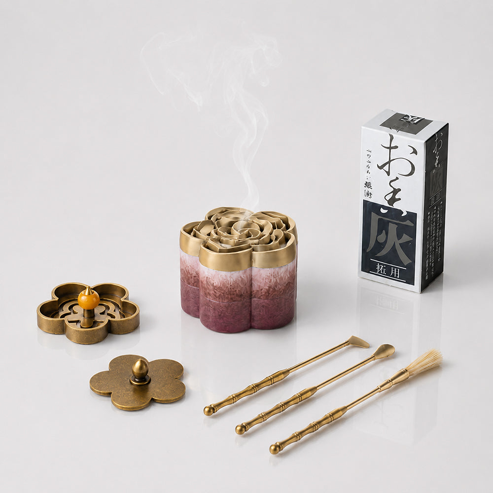 Plum Blossom Brass Incense Seal Kit