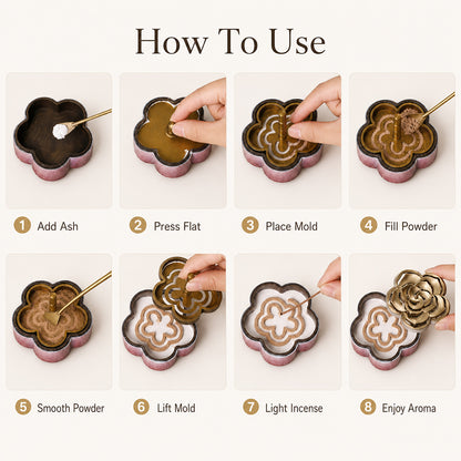 Plum Blossom Brass Incense Seal Kit
