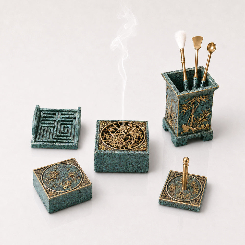 Blue Enamel Copper Incense Making Kit