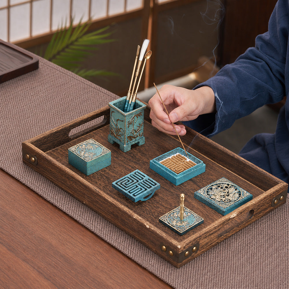 Blue Enamel Copper Incense Making Kit