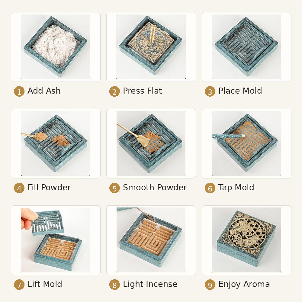 Blue Enamel Copper Incense Making Kit