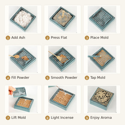 Blue Enamel Copper Incense Making Kit