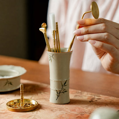 Bamboo Ceramic Handmade Incense Kit