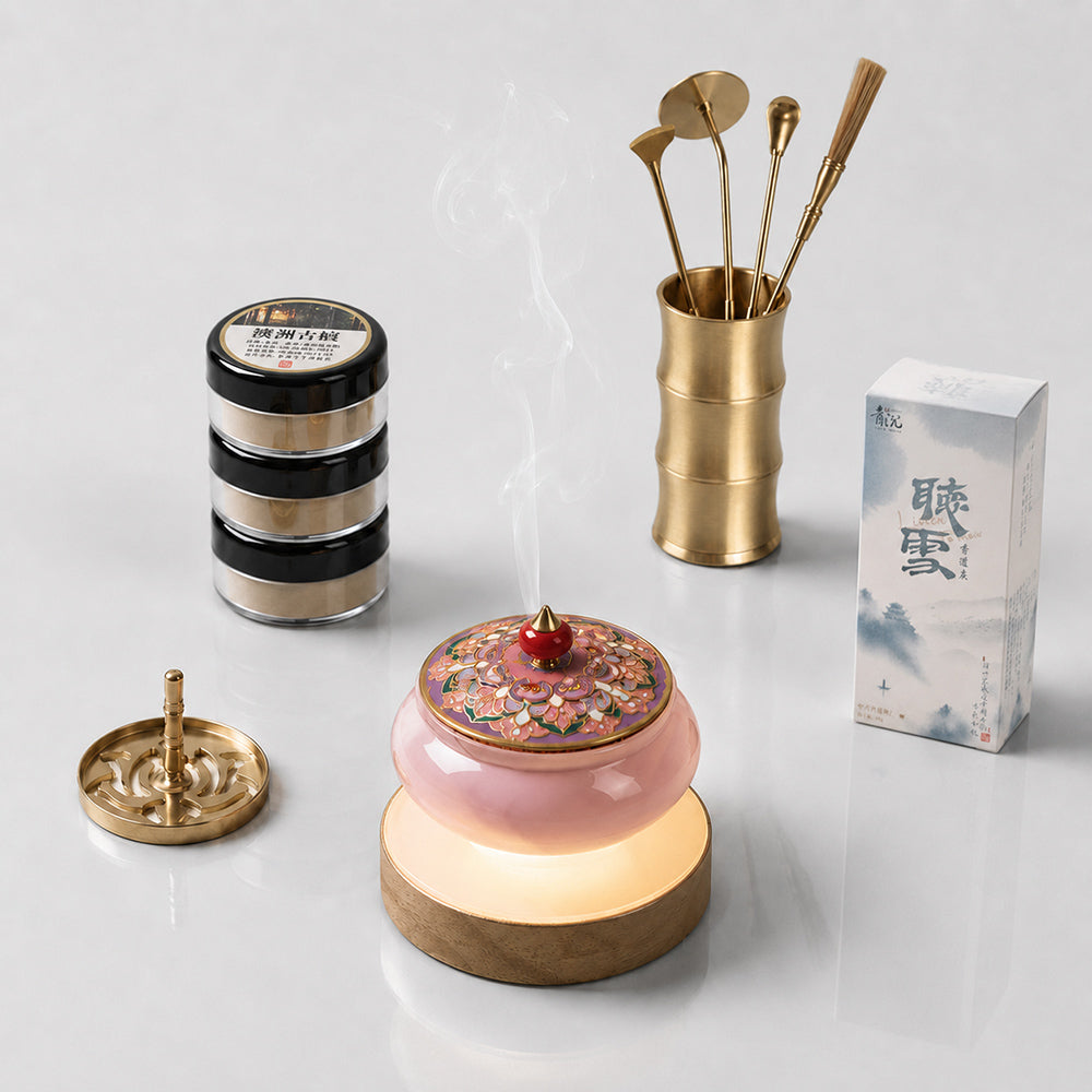 Enamel Jade Stone Homemade Incense Kit