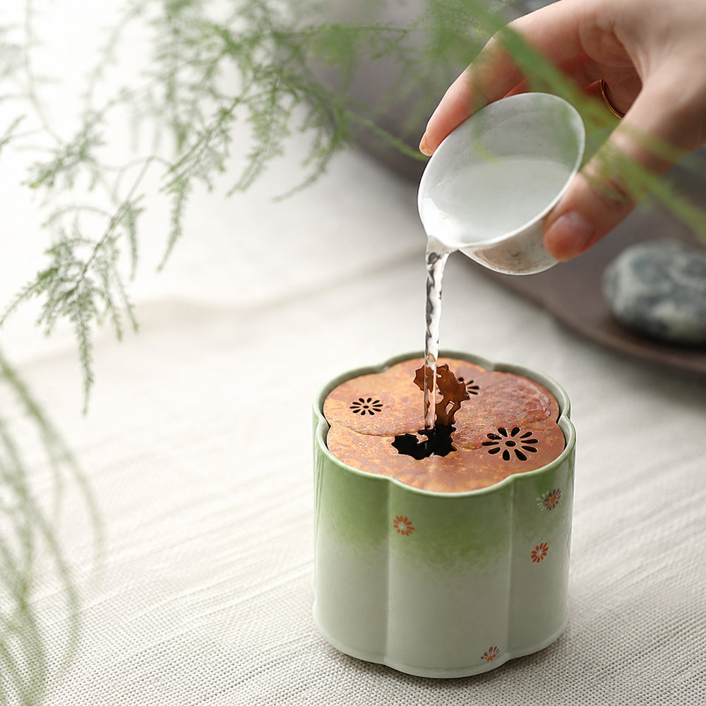 Hand-Painted Plum Blossom Chinese Incense Burner