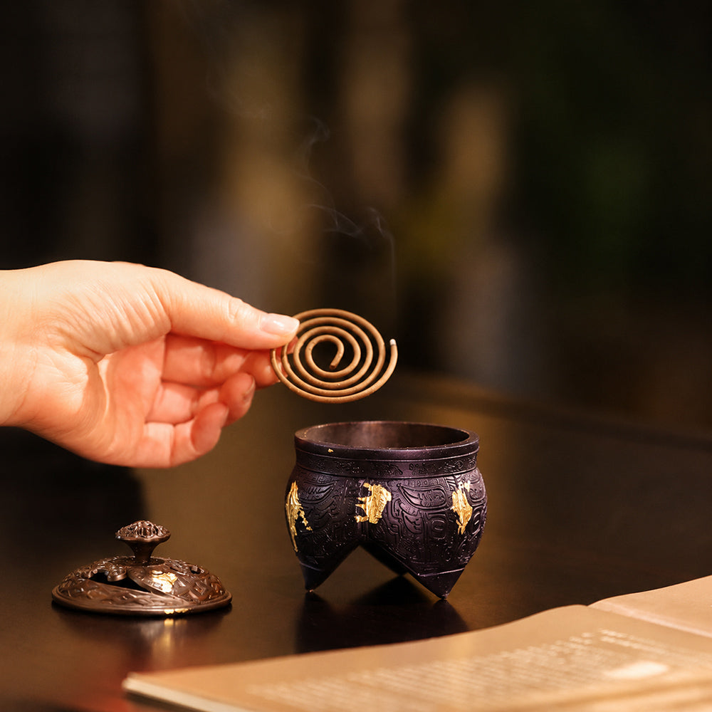 Vintage Purple Chinese Incense Burner
