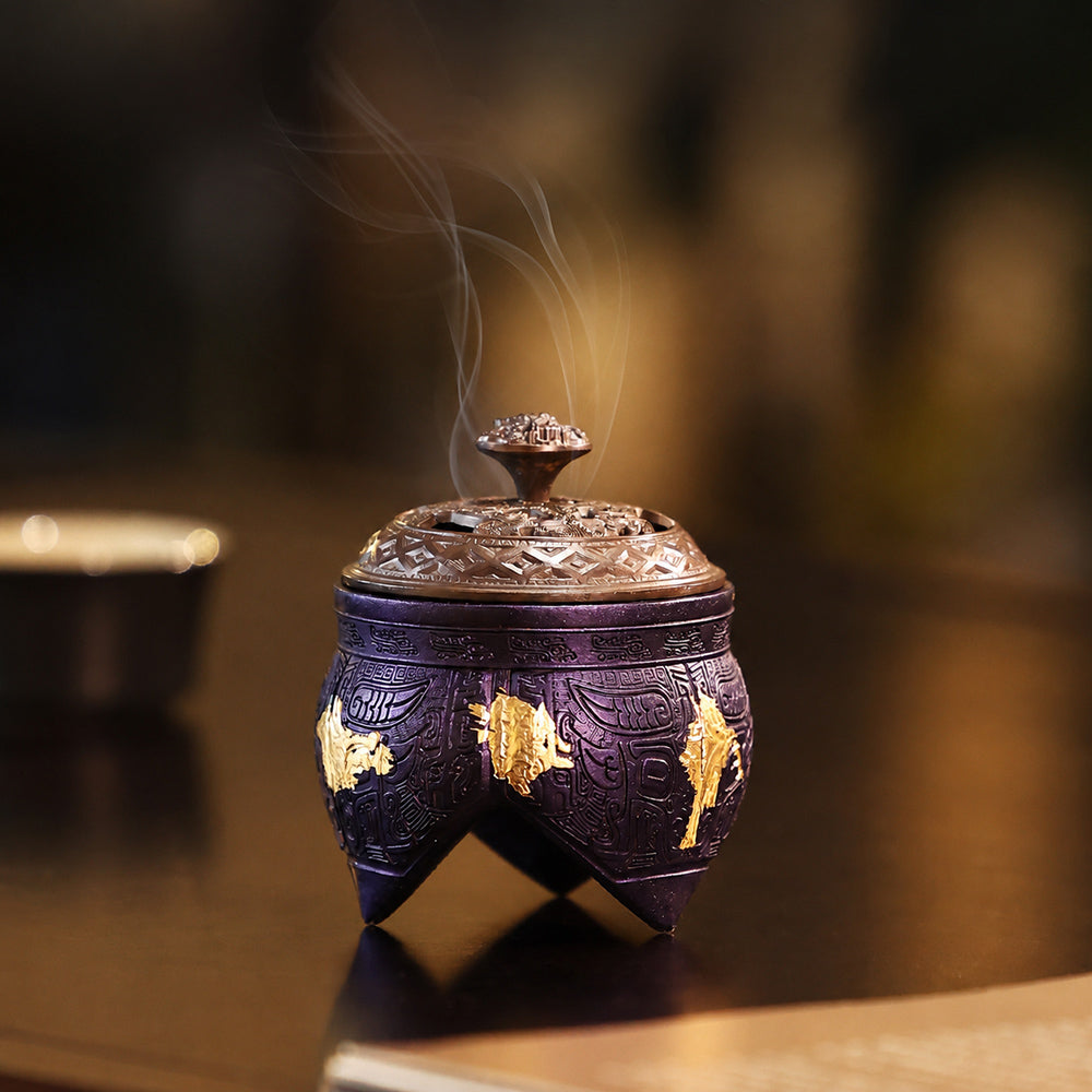 Vintage Purple Chinese Incense Burner
