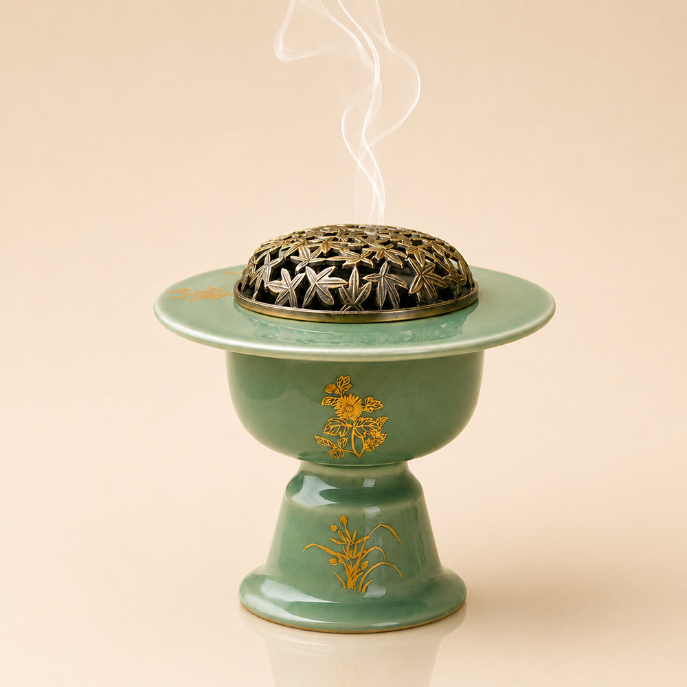 Yue Kiln Celadon Chinese Incense Burner