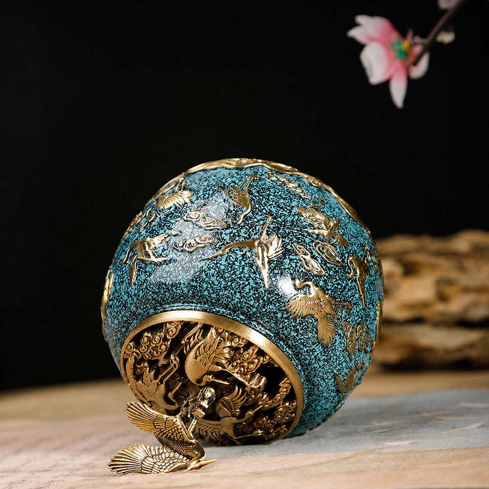 Crane Brass Chinese Incense Burner
