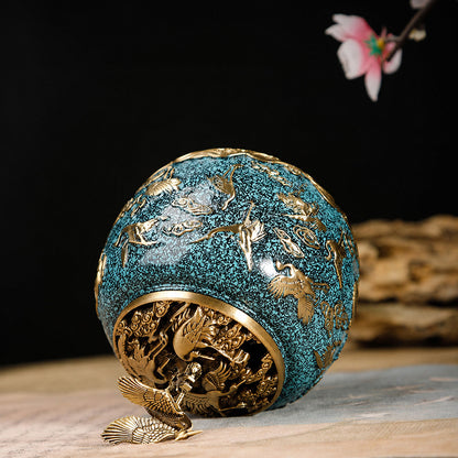 Crane Brass Chinese Incense Burner