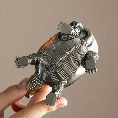 Copper Dragon Turtle Chinese Incense Burner